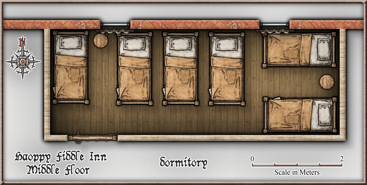 Nibirum Map: happy fiddler inn - level 2 - dormitory by Ricko Hasche